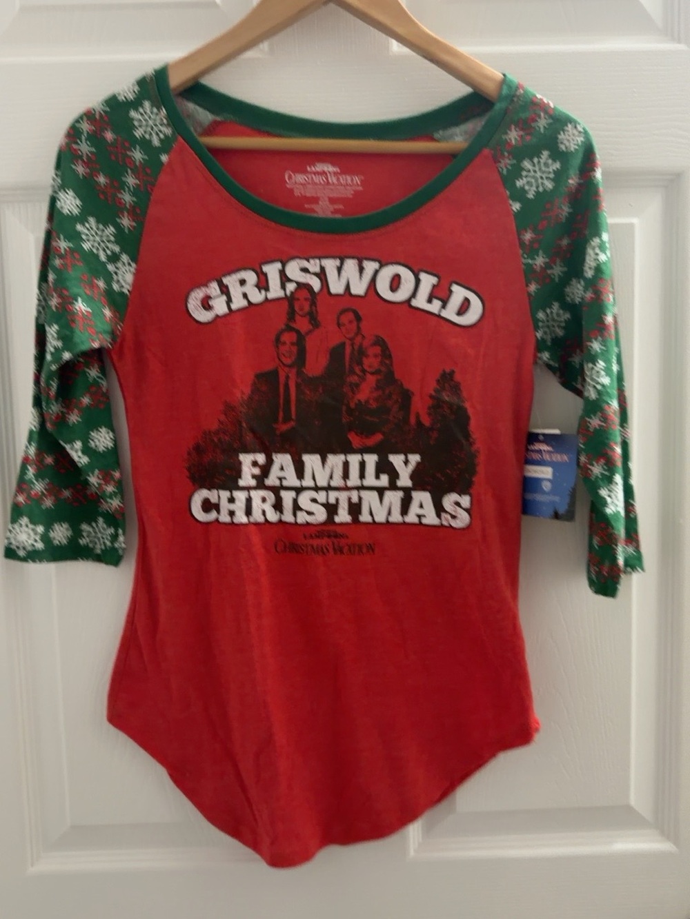 Christmas Vacation Griswold Family Red & Green Raglan Top